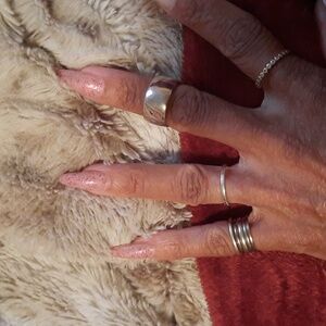 GENUINE SOLID STERLING SILVER COACH COMFORT FIT WEDDING BAND 6.75 EXTRA WIDE